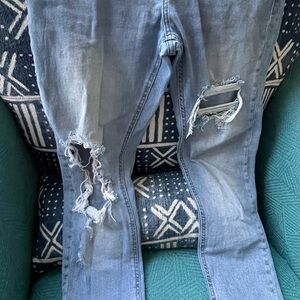 ASOS Blue Skinny Jeans with Distressed Knees